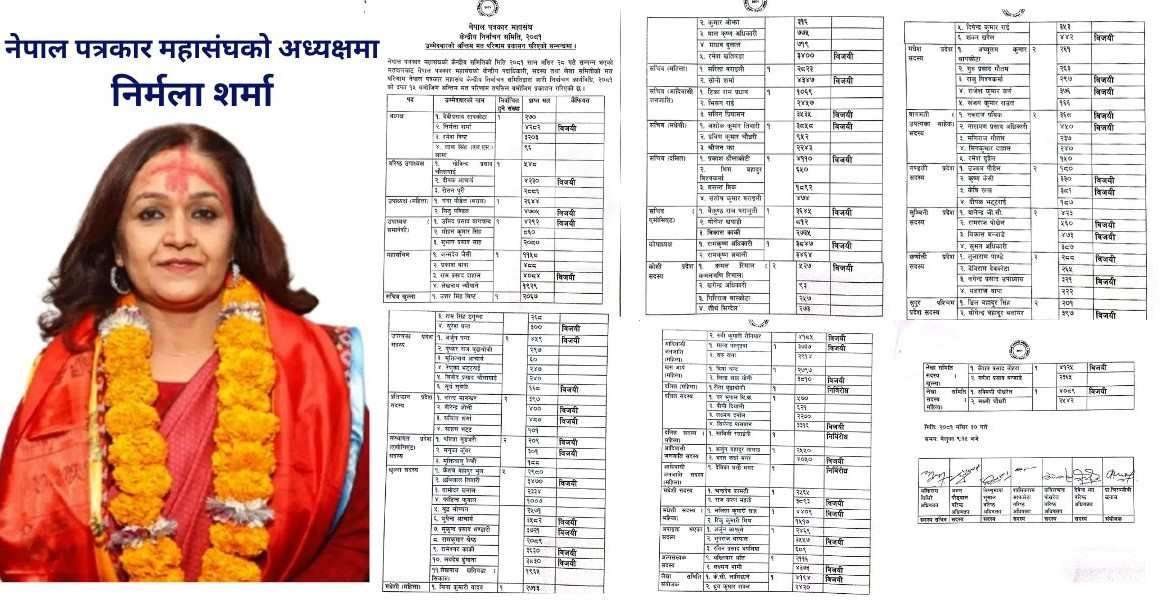  पत्रकार महासंघमा पहिलो पटक महिला अध्यक्ष : निर्मला शर्मा